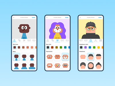 Duolingo Avatars avatar avatar builder character design duolingo language learning ui