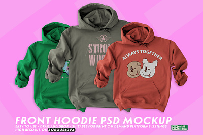 front Hoodie Mockup PSD template Print on demand suitable amazon ebay etsy friendly girl girls hoodie mock up mockup mockups photoshop pod print on demand psd pullover realistic streetwear suitable for woman women