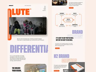BRAND PAGE agency app brand services clean development diagram flat font hero hero font layout menu ui ux web