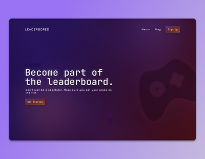 Leaderbored - A gamified landing page. ui web design