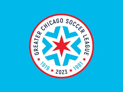 Greater Chicago Soccer League badge brand branding chicago circle crest design flag futbol league logo soccer star