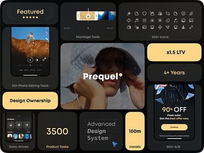 Prequel App Design: UX/UI Case Studies app apple application bento editing app interface ios lead product designer mobile modern design photo editor portfolio prequel product design senior product designer ui ux video editor