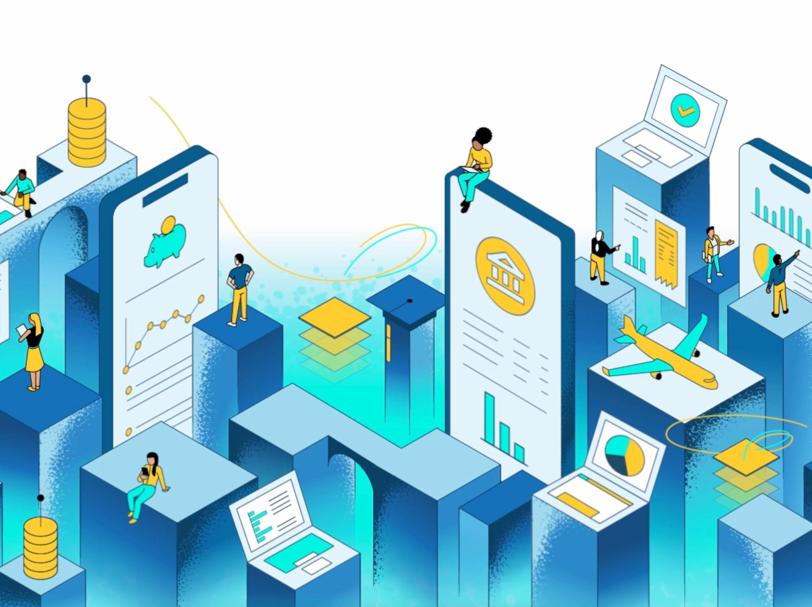 The Growing Financial World animation graphic design illustration isometric isometric illustration motion graphics