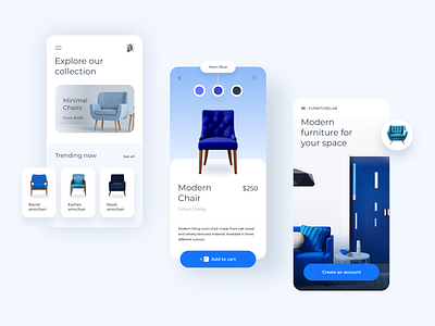 Furniture shop - Mobile App Design furniture mobile app ui design