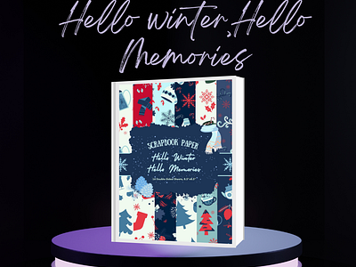 “Hello Winter, Hello Memories” Scrapbook Paper book decorative paper design digital paper graphic design illustrations junk journaling scrapbook scrapbook paper scrapbooking typography vector