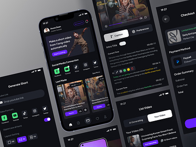Perfect Clip - AI Powered Video Generator UI KIts App ai clip design exploration generator reels short ui uikits uiux video youtube