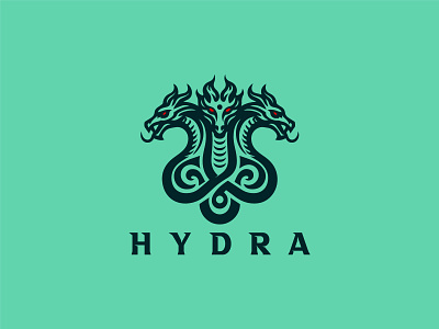 Hydra Logo angry hydra blue hydra character creature dangers dragon fantasy fenix graphic design hydra head hydra head logo hydra logo hydra mascot hydra warrior hydras illustration mythology powerpoint strong warrior