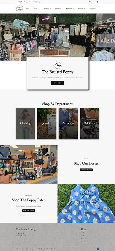 Bruised Poppy Website e commerce web design