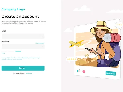 Dashboard : Login Page 3d branding graphic design ill illustration mobile design tours ui ui ux design vector web design
