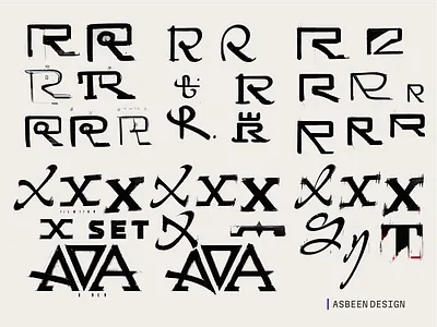 Sketching session abstract brand branding clean design graphic design logo minimalist r services sketching startup x