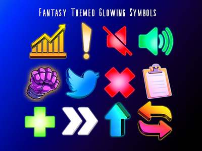 Fantasy themed glowing symbols animation branding design graphic design illustration logo typography ui ux vector