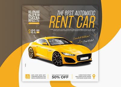 Social Media Banner For Car Rental ads car car rental luxury offer photoshop post psd rental social media banner template