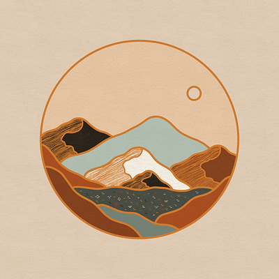 Mountain Collection 1 circles design digital flat design graphic design illustration landscape moon mountain