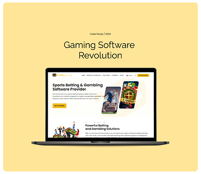 Gaming Software Revolution b2b solutions branding figma gaming graphic design landing page sports ui designs web design wordpress design