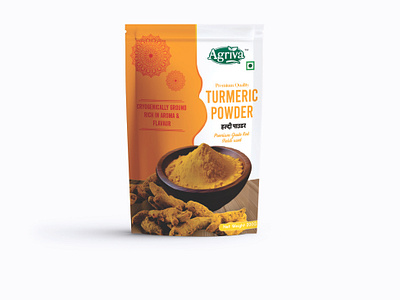 Turmeric/Haldi powder Pouch Design brandin branding fmch pouches moockup design pouch design pouch packaging spices turmeric turmeric pouch design turmerichaldi powder