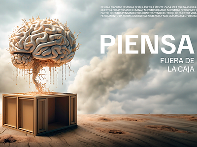 Piensa fuera de la caja brainstorming brand thinking cerebro cognitive diversity cognitive exploration composición creativa creative thinking idea generation innovation intellectual freedom limitless imagination mental flexibility mental liberation mind expansion neuro creativity nonlinear thinking