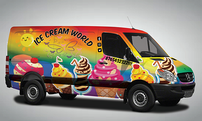 Ice -Cream Van graphic design icecream van va wrap vehicle wrap