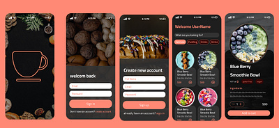 CAFE APP DESIGN appdesign branding design e commerce figma ui uiux userexperience userinterface ux