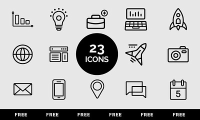 Linear Monochrome FREE Icon Bundle free download free icons icons bundle vector icons vectors4u