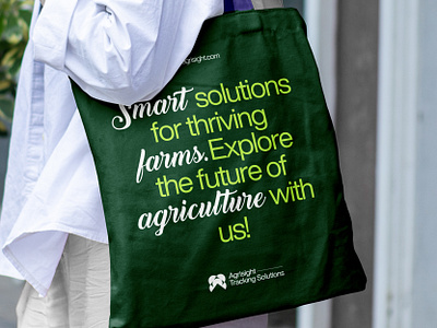 Tote Bag Design for Agrisight agriculture branding campaign green branding merchandise mountain nature print design stationary design sun tech logo technology tote bag