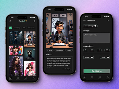 AI Image Generation App - UI Design - Superdribbbs 🏀Day #4 ai image generation app aigeneration app design artificialintelligence designinsipiration dribbbleshot ui uidesign uiux user interface design visualdesign