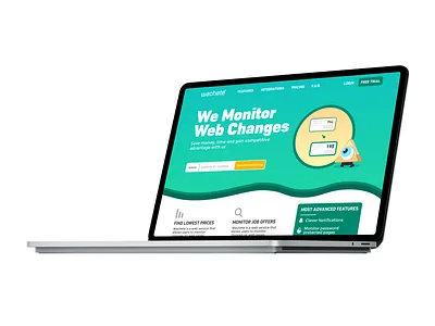 Website Monitoring Software Redesign app art branding design feedback graphic design illustration landing page logo rebranding redesign saas typography ui ux vector