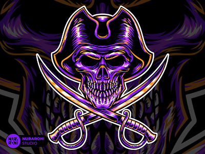 A Skeleton Pirate Illustration 3d animation bones branding cartoon character clothing design graphic design illustration logo mascot merchandise motion graphics pirates ships skeleton swords tshirt ui