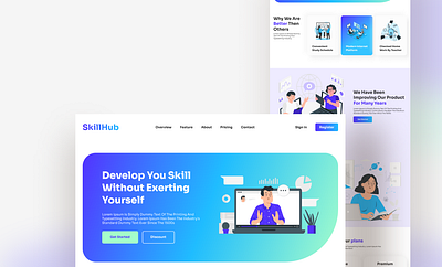 SkillHub Landing Page Design 3d animation branding design graphic design landing page modernwebdesign ui uiux website website design