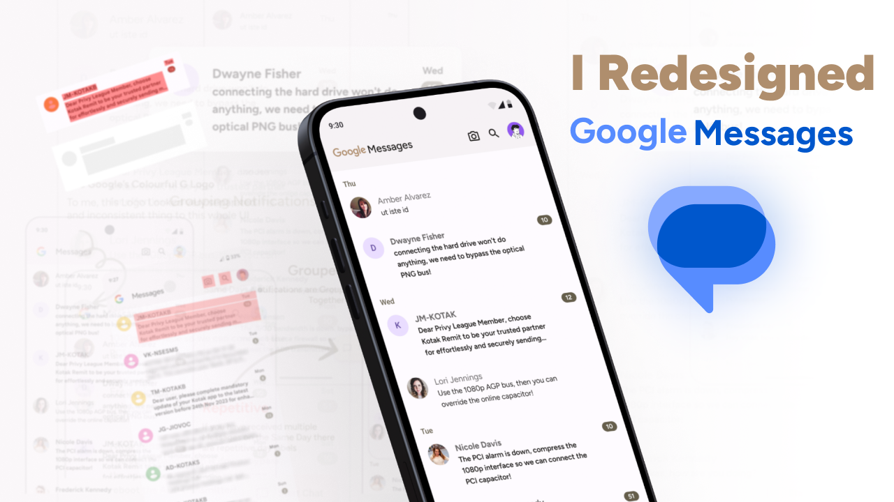 Google Messages Redesigned | Material Design 3 case study chat ui design chatting app ui design google messages google messages ui design google ui design material design message ui design messaging app ui design mobile app ui design redesign redesigning ui sms app ui design ui design case study ui ux design