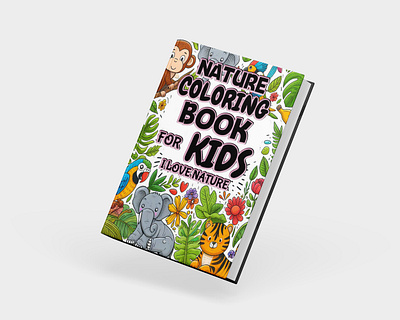 Nature coloring book for kids book cover design bookcoverloveapril20