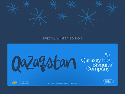 Qarasay Biscuits. Special winter edition branding design graphic design illustration kazakh kazakhstan package qazaq qazaqstan vector