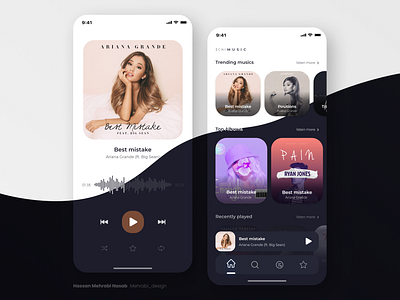 Music player application appdesign application appui mobile mobiledesign musicplayer soundcloud spotify ui uiux user userexperience userinterface ux uxui