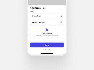 Add Documents screen - App Design add file app clean design documents file minimal mobile app modern ui