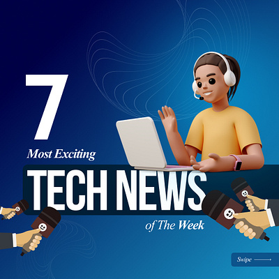 7 Most exciting Tech News slide design graphic design ui