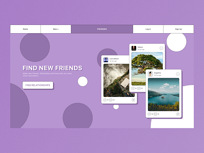 FRIENDS - Web Design Concept concept design figma landing page media social social media ui user experience design user interface design ux web