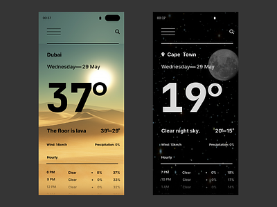 Weather App @neal hampton app design ui weather app