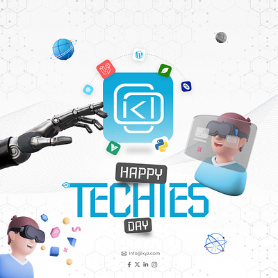 Happy Techies Day post design graphic design ui