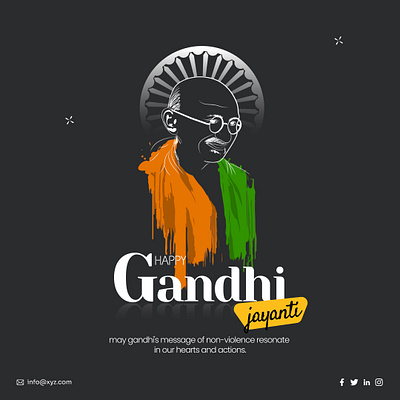 Happy Gandhi Jayanti post design graphic design ui