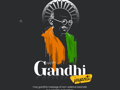 Happy Gandhi Jayanti post design graphic design ui