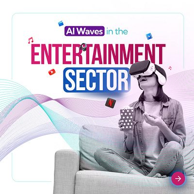 AI Waves Entertainment sector slide design graphic design ui