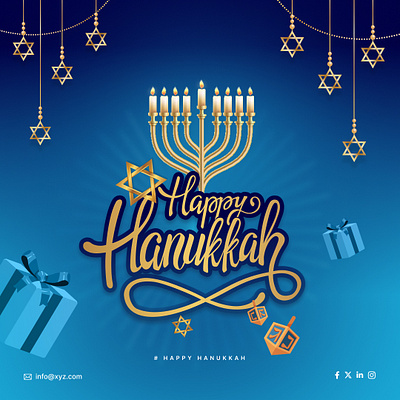 Happy Hanukkah post design graphic design ui