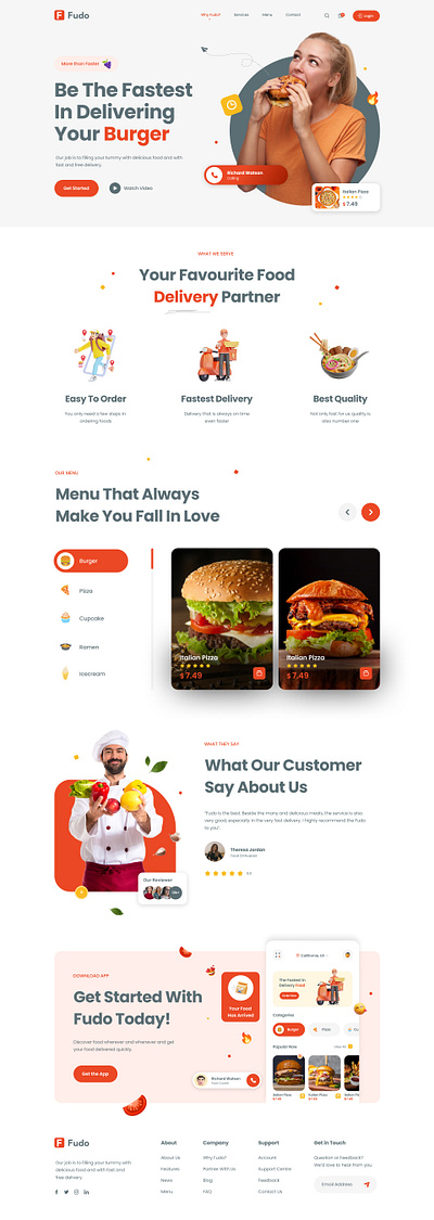 Fudo food delivery homepage design graphic design ui