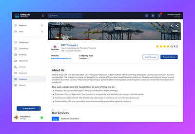 Bandari Platform Company Profile freightmanagement freightui