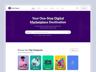 Digital Marketplace Website UI/UX - Market Magnet digital marketplace landing page saas saas landing page ui uiux design webapp website design website uiux