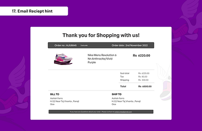 Daily UI Day 17 - Email Receipt hint daily ui day 17 graphic design ui