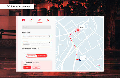 Daily UI Day 20 - Location tracker 100 days ui daily ui day 20 graphic design location tracker ui