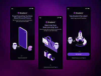 Gradient ai ai finance ai fintech ai robot animation app animations finance fintech graphic design lottie lottie animation motion graphics robot ui