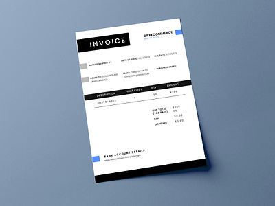 E-Commerce Invoice Design brand identity branding business clean color scheme corporate creative digital design graphic design invoice design layout minimalist modern print design professional sleek technology company typography uiux design visual identity