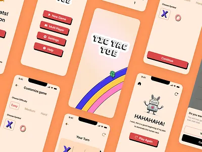 Tic Tac Toe App Design app branding design ui