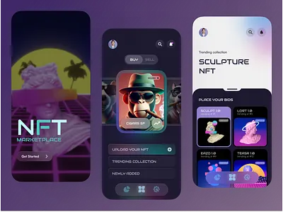 NFT Market place - UI Design animation design motion graphics ui uidesign uiux ux uxdesign uxui
